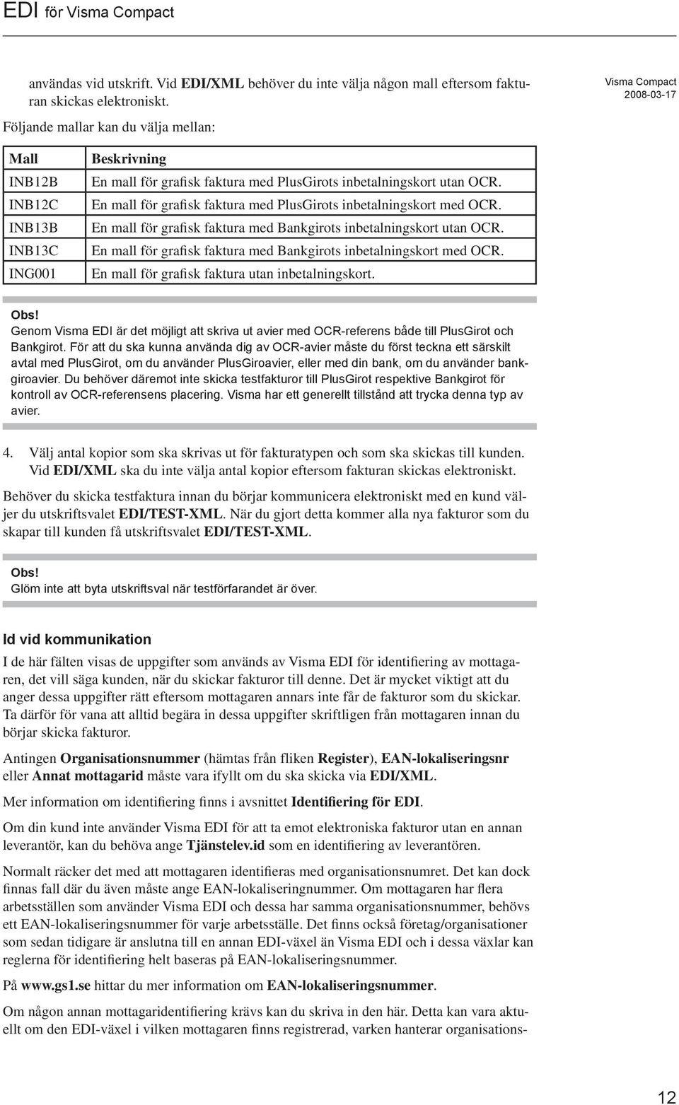 Visma EDI. EDI för Visma Compact. Inledning. Innehåll - PDF Free ...