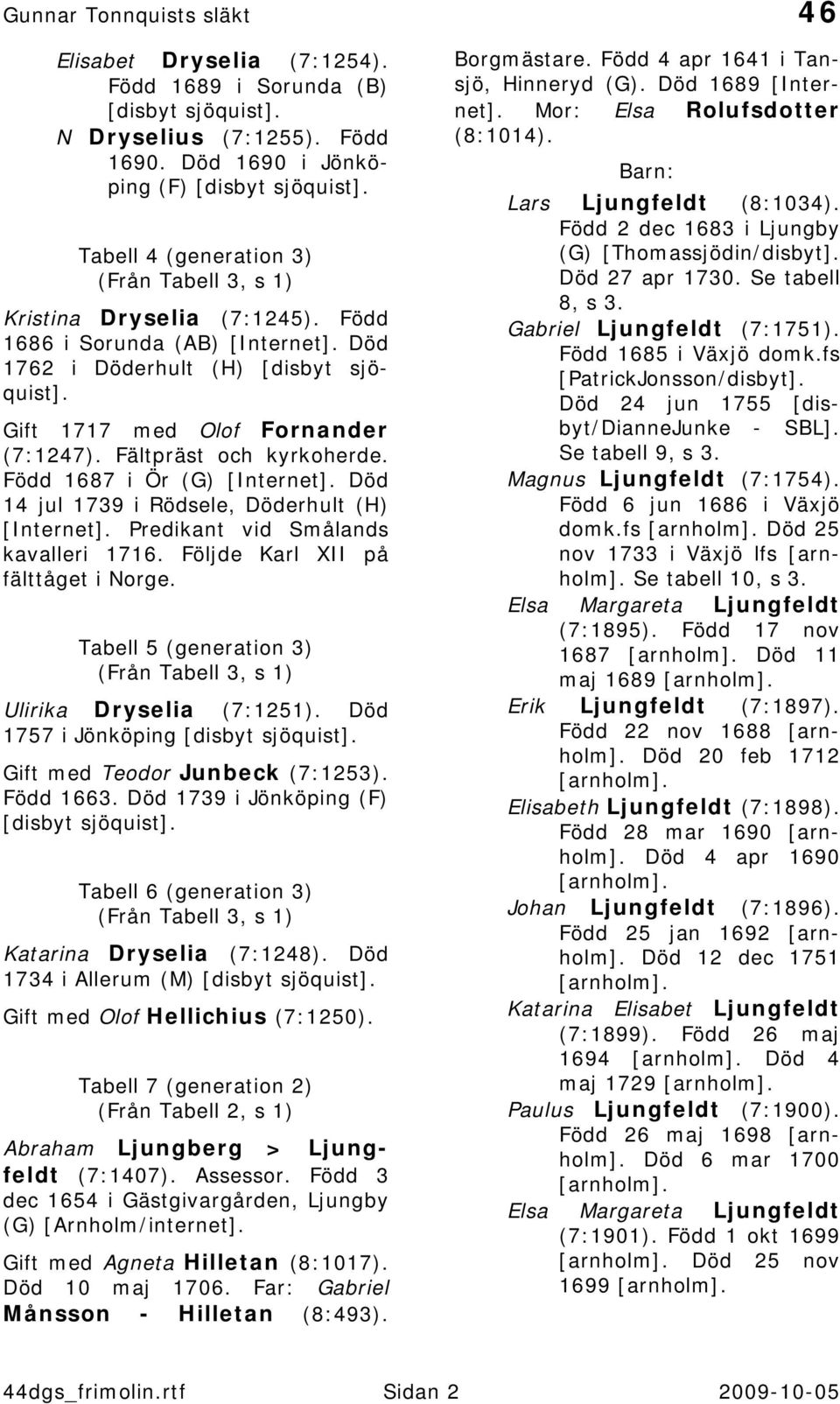 Fältpräst och kyrkoherde. Född 1687 i Ör (G) [Internet]. Död 14 jul 1739 i Rödsele, Döderhult (H) [Internet]. Predikant vid Smålands kavalleri 1716. Följde Karl XII på fälttåget i Norge.