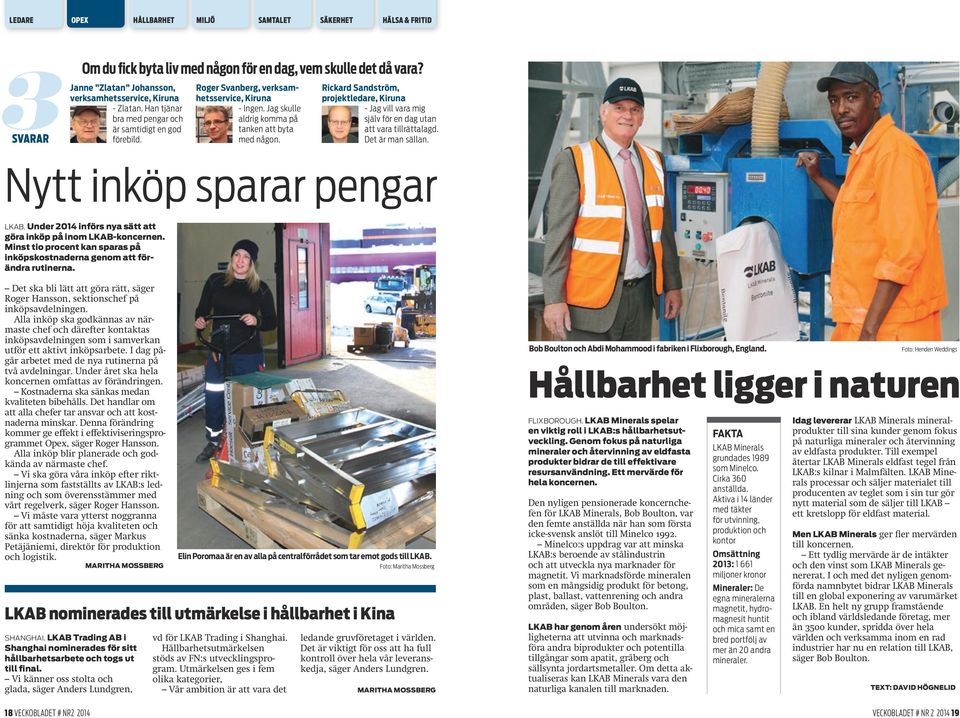 Rickard Sandström, projektledare, Kiruna - Jag vill vara mig själv för en dag utan att vara tillrättalagd. Det är man sällan. Nytt inköp sparar pengar LKAB.