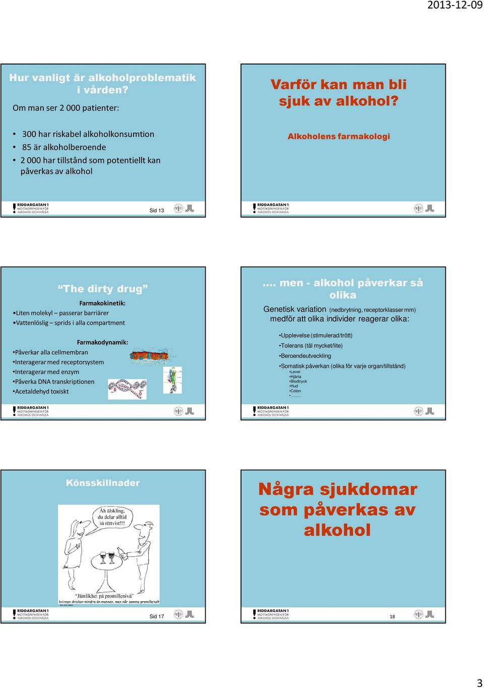 passerar barriärer Vattenlöslig sprids i alla compartment Farmakodynamik: Påverkar alla cellmembran Interagerar med receptorsystem Interagerar med enzym Påverka DNA transkriptionen Acetaldehyd