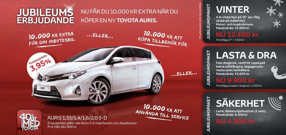500 kr LASTA & DRA Fast dragkrok, rostfritt repskydd bakre stötfångare, bagagerumsmatta samt lasthållare. Paketvärde: 13.400 kr NU 9.