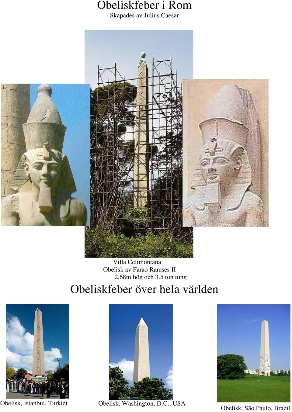 5 ton tung Obeliskfeber över hela världen Obelisk,