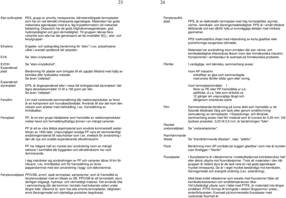 Till gruppen räknas flera varianter som alla har det gemensamt att de innehåller SO 2-, eter- och fenylgrupper- Ethylene EVA Engelsk- och tyskspråkig benämning för eten i t.ex.