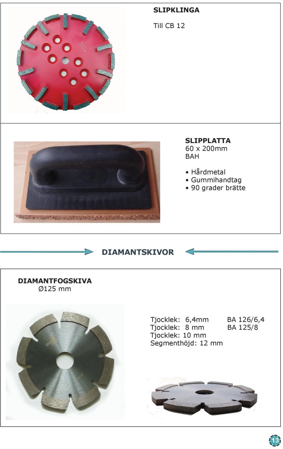 DIAMANTFOGSKIVA Ø125 mm Tjocklek: 6,4mm BA 126/6,4