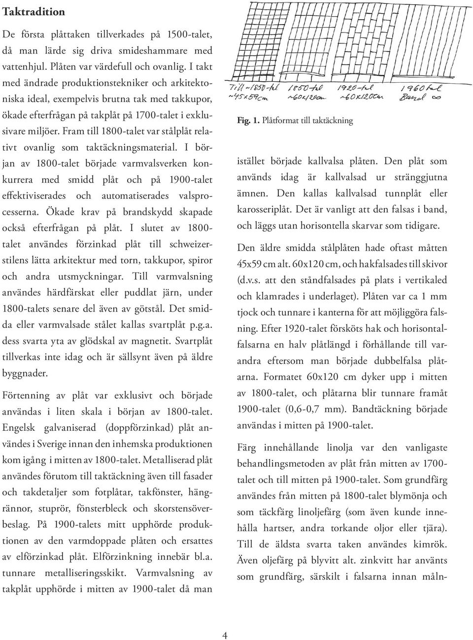 Fram till 1800-talet var stålplåt relativt ovanlig som taktäckningsmaterial.