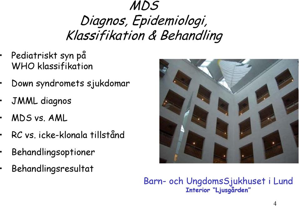 MDS vs. AML RC vs.