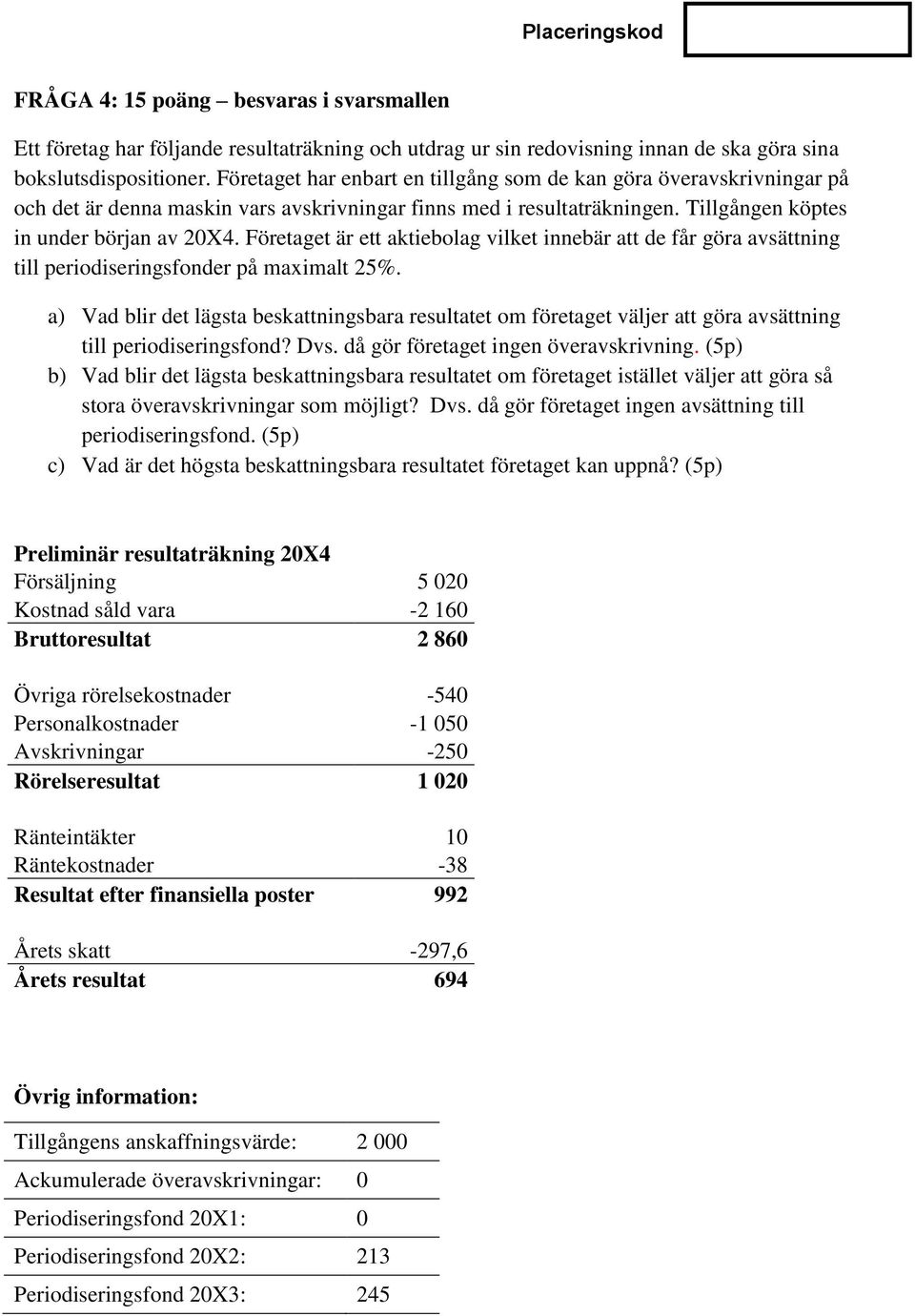 Företaget är ett aktiebolag vilket innebär att de får göra avsättning till periodiseringsfonder på maximalt 25%.