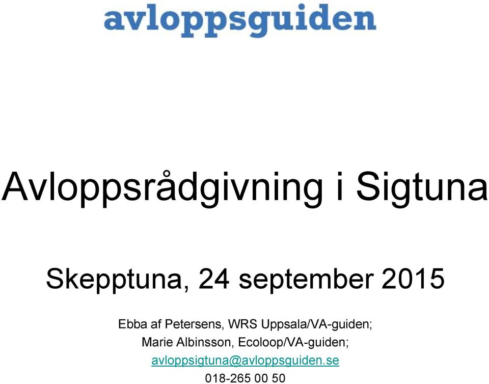 Uppsala/VA-guiden; Marie Albinsson,