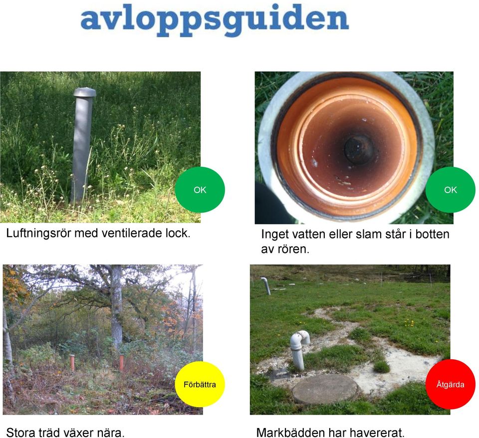 botten av rören.