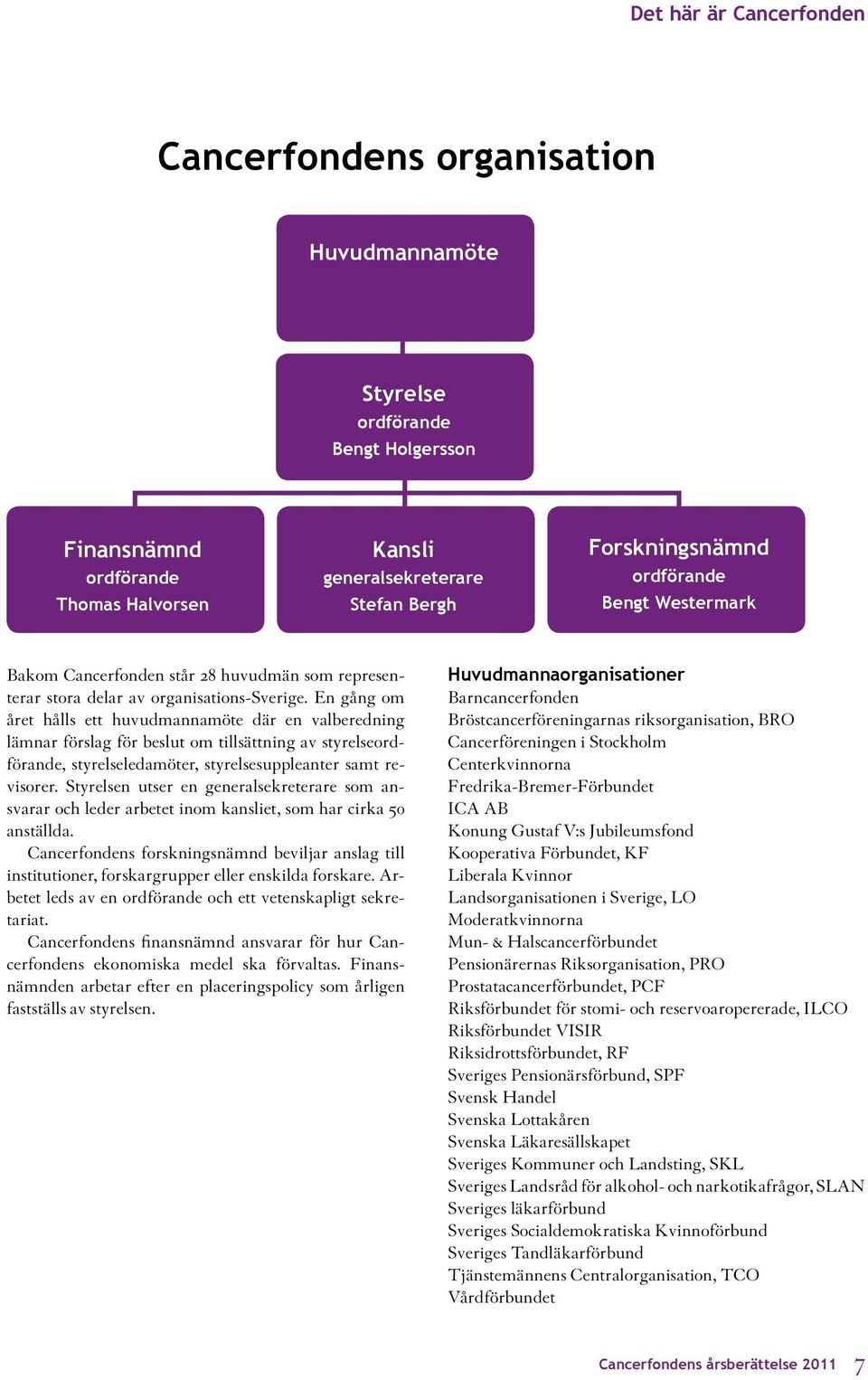 En gång om året hålls ett huvudmannamöte där en valberedning lämnar förslag för beslut om tillsättning av styrelseordförande, styrelseledamöter, styrelsesuppleanter samt revisorer.