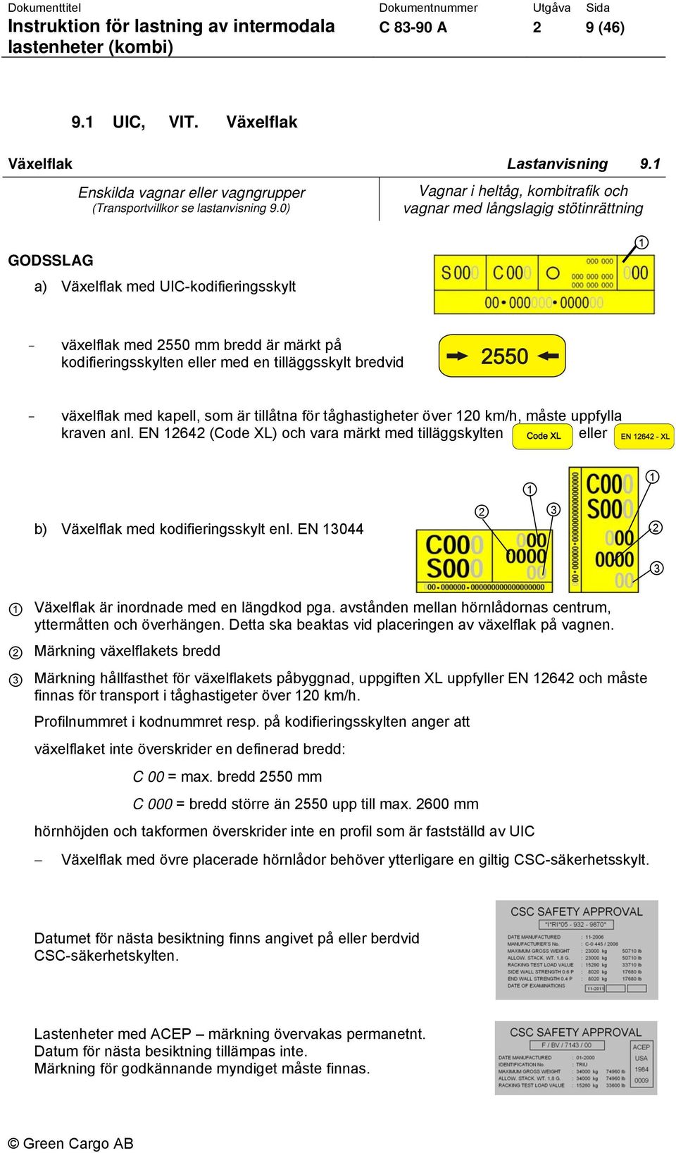tilläggsskylt bredvid växelflak med kapell, som är tillåtna för tåghastigheter över 120 km/h, måste uppfylla kraven anl.