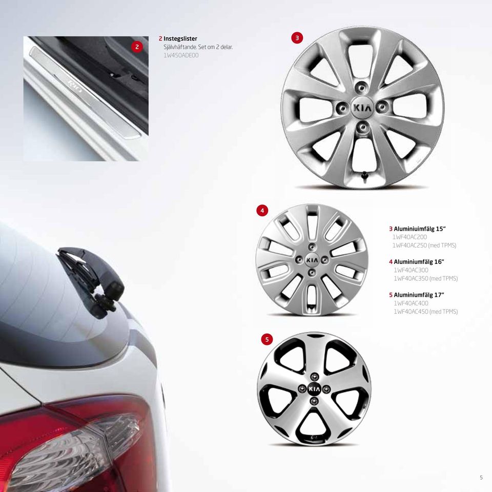 1WF40AC250 (med TPMS) 4 Aluminiumfälg 16 1WF40AC300
