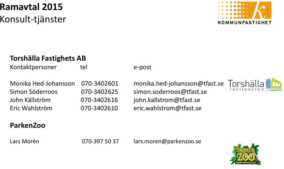 soderroos@tfast.se John Källström 070-3402616 john.kallstrom@tfast.
