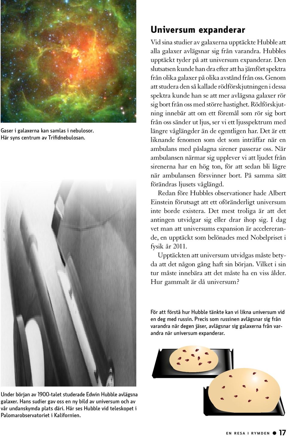 Genom att studera den så kallade rödförskjutningen i dessa spektra kunde han se att mer avlägsna galaxer rör sig bort från oss med större hastighet.