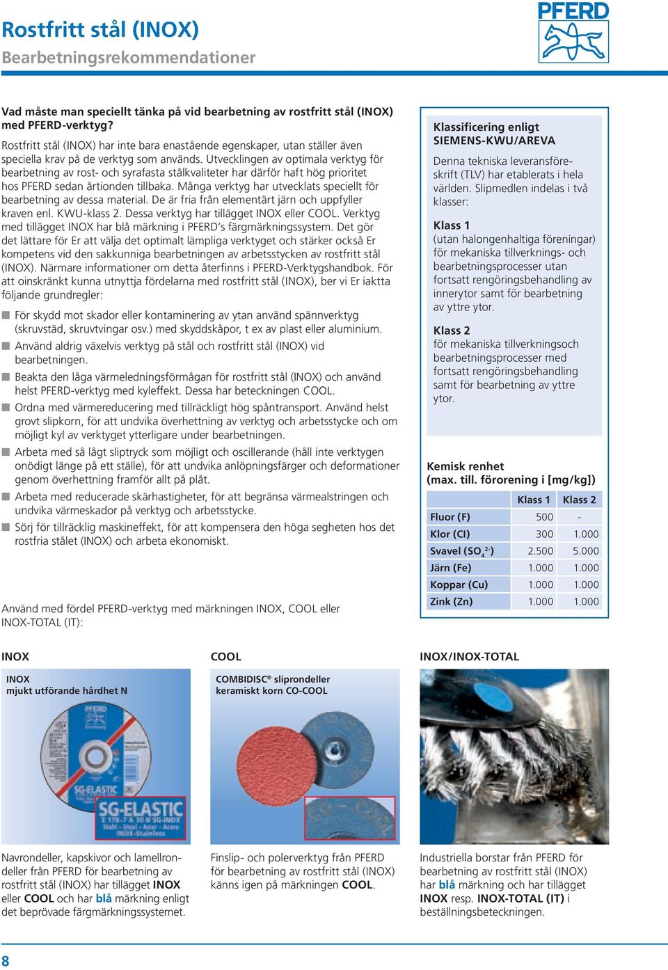 Utvecklingen av optimala verktyg för bearbetning av rost- och syrafasta stålkvaliteter har därför haft hög prioritet hos PFERD sedan årtionden tillbaka.