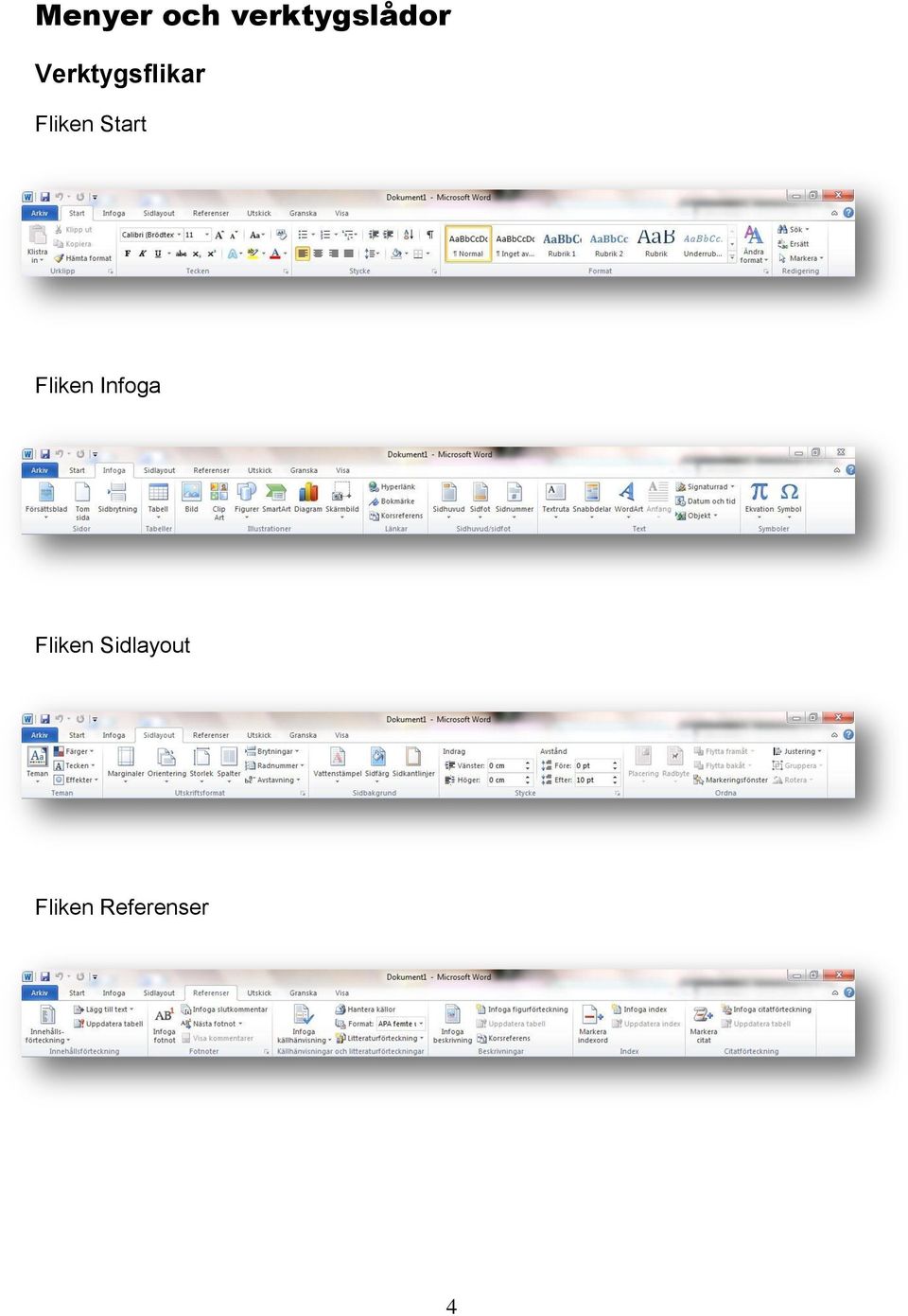 Start Fliken Infoga