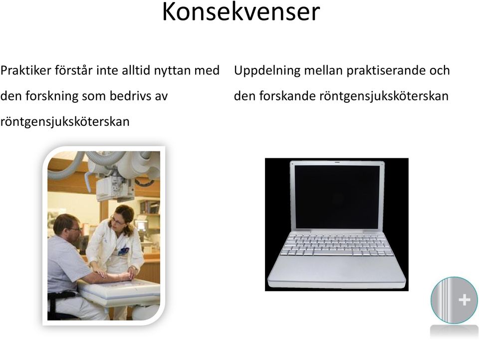 röntgensjuksköterskan Uppdelning mellan