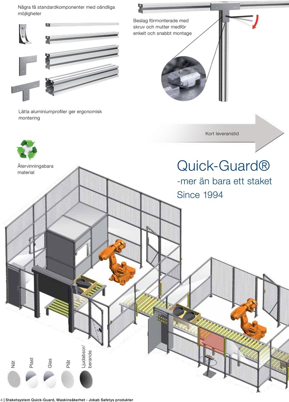 leveranstid Återvinningsbara material Quick-Guard -mer än bara ett staket Since 1994 Nät