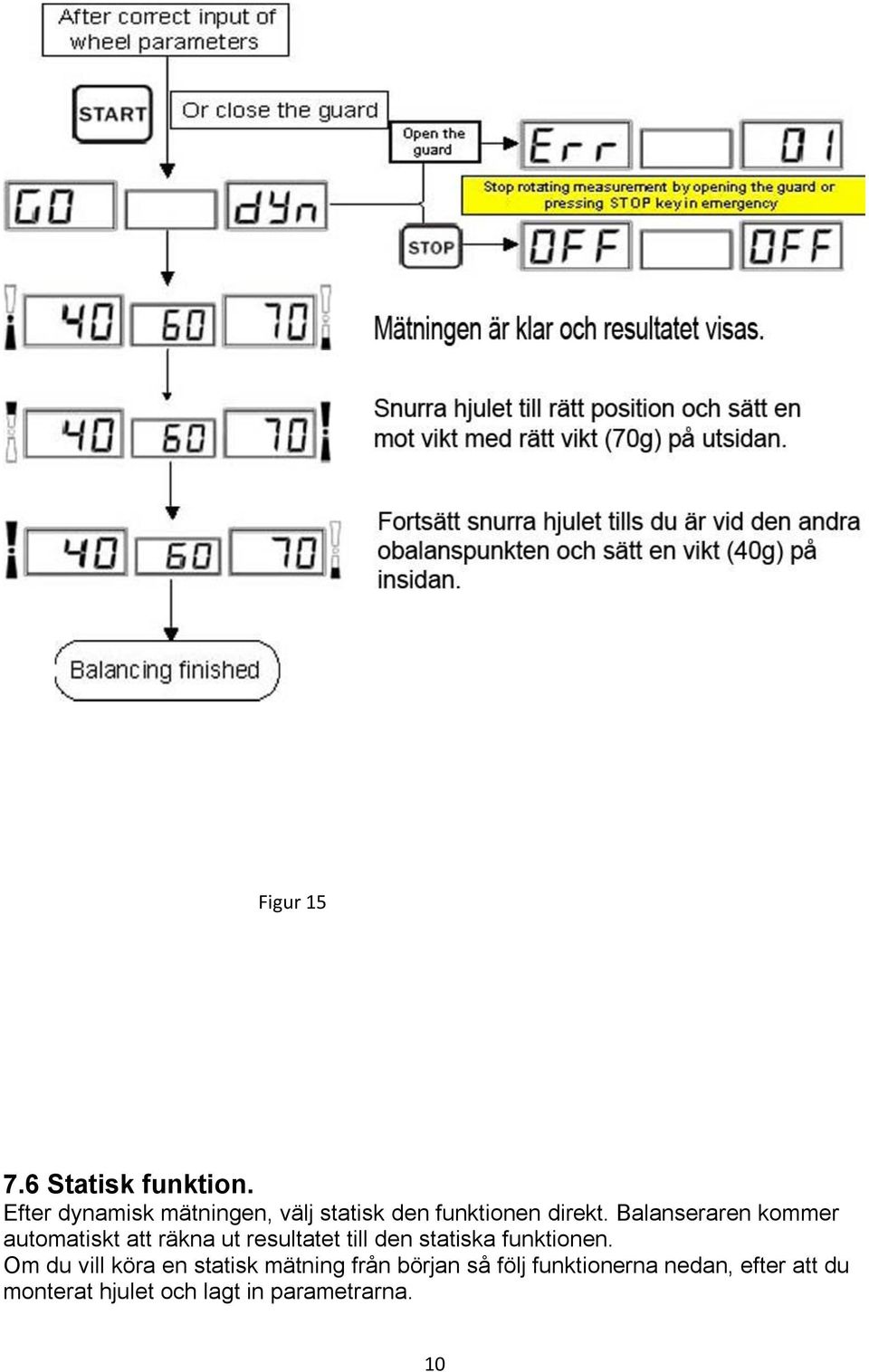 Balanseraren kommer automatiskt att räkna ut resultatet till den statiska