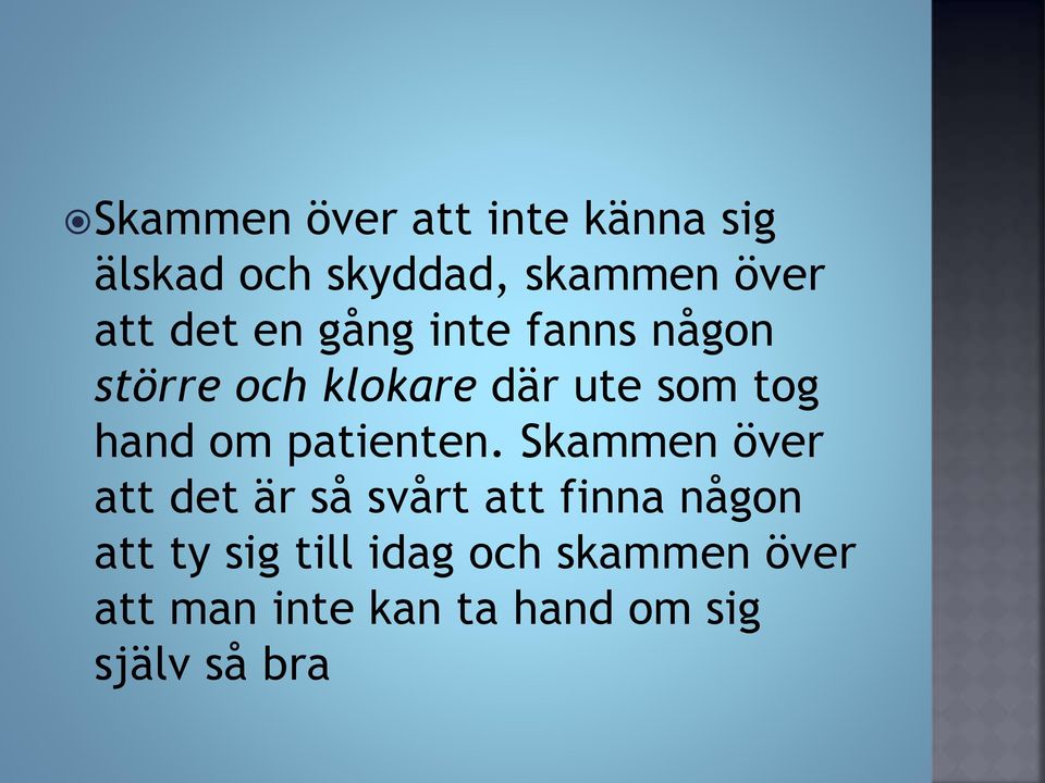 om patienten.