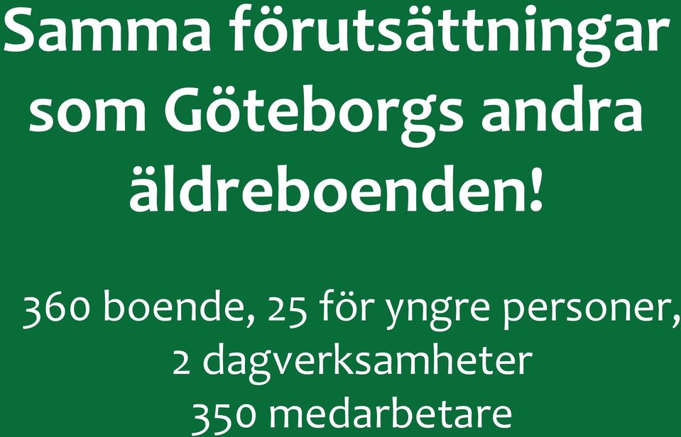 360 boende, 25 för yngre