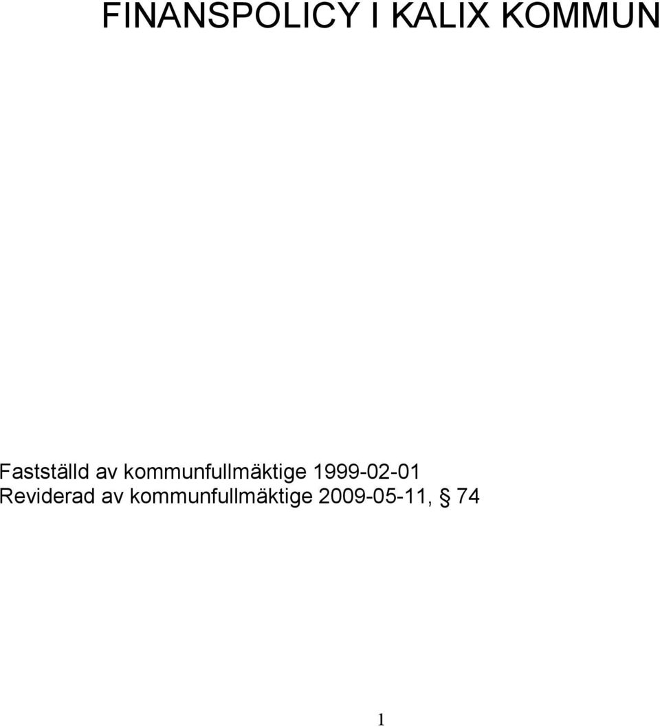 kommunfullmäktige 1999-02-01