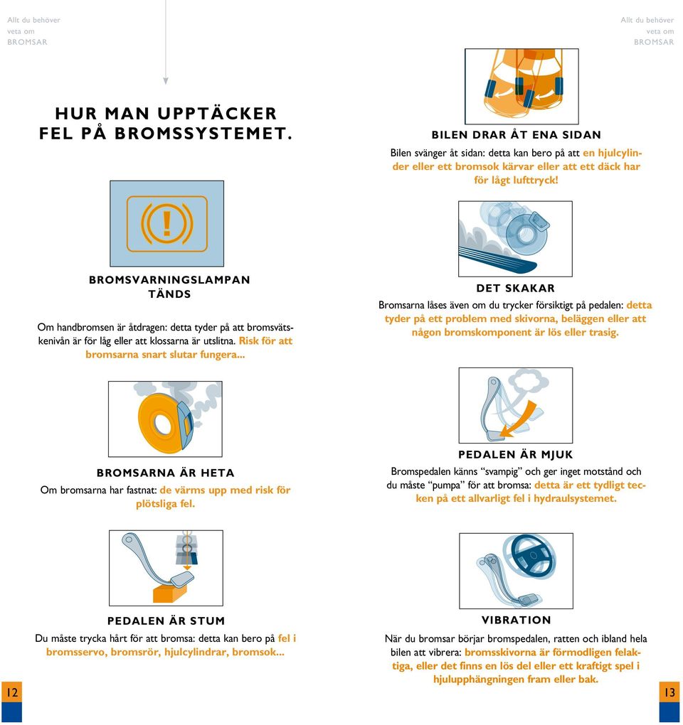 .. DET SKAKAR Bromsarna låses även om du trycker försiktigt på pedalen: detta tyder på ett problem med skivorna, beläggen eller att någon bromskomponent är lös eller trasig.