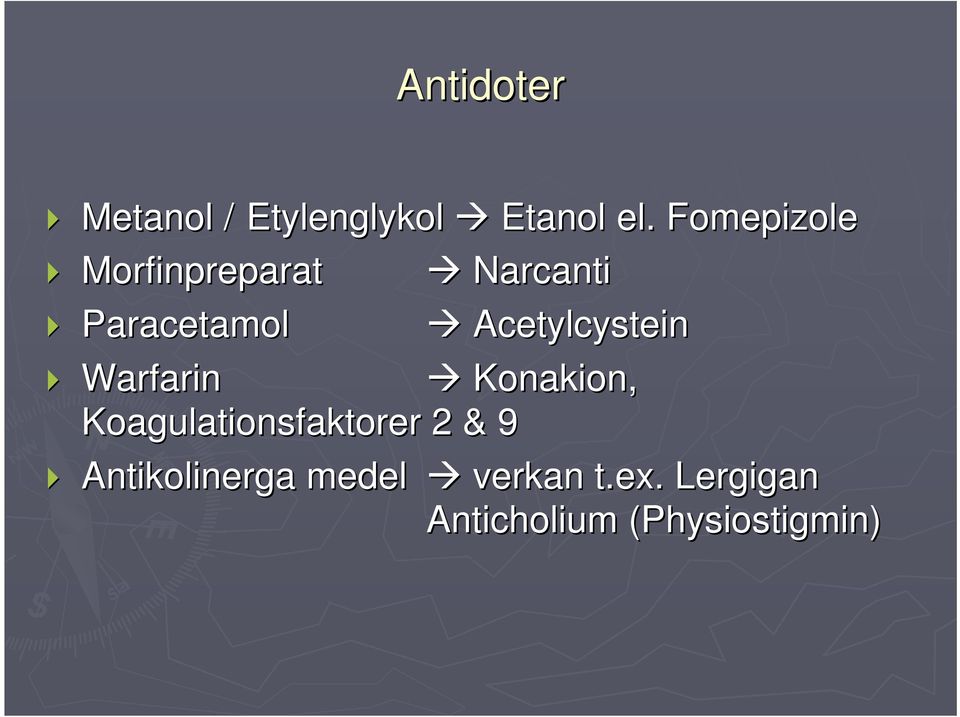Acetylcystein Warfarin Konakion, Koagulationsfaktorer
