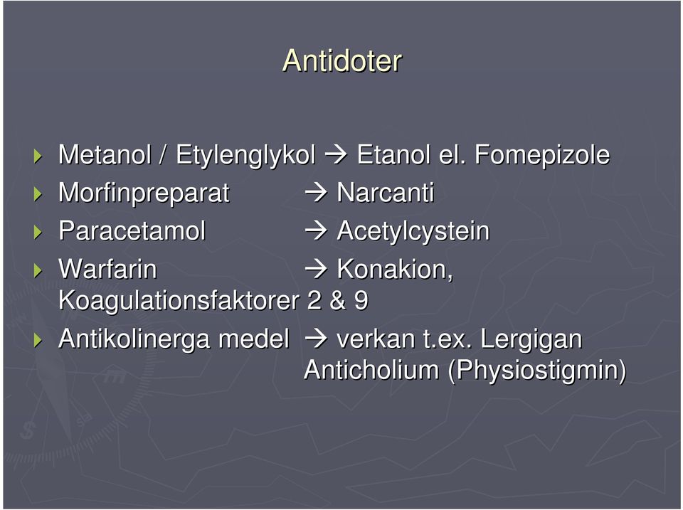 Acetylcystein Warfarin Konakion, Koagulationsfaktorer