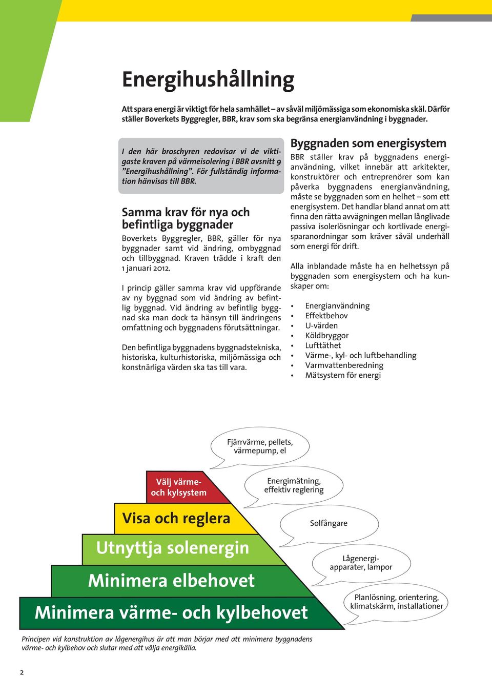 I den här broschyren redovisar vi de viktigaste kraven på värmeisolering i BBR avsnitt 9 Energihushållning. För fullständig information hänvisas till BBR.