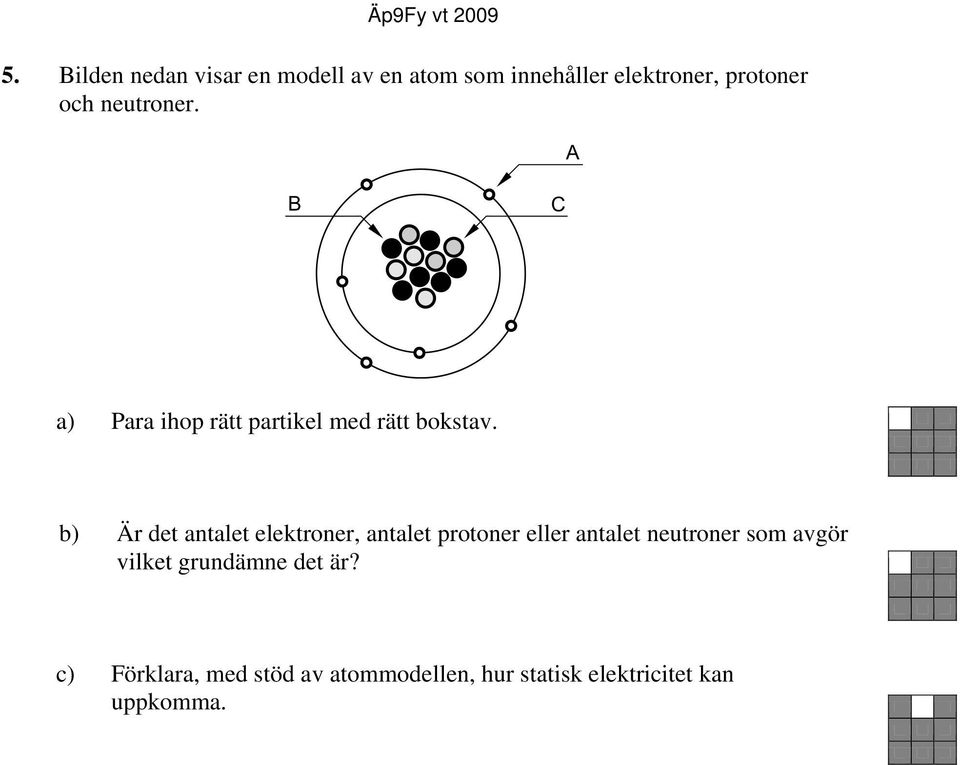 b) Är det antalet elektroner, antalet protoner eller antalet neutroner som avgör