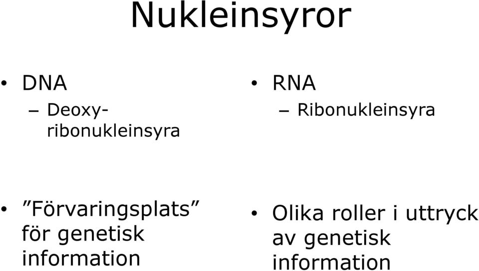 Ribonukleinsyra Förvaringsplats för