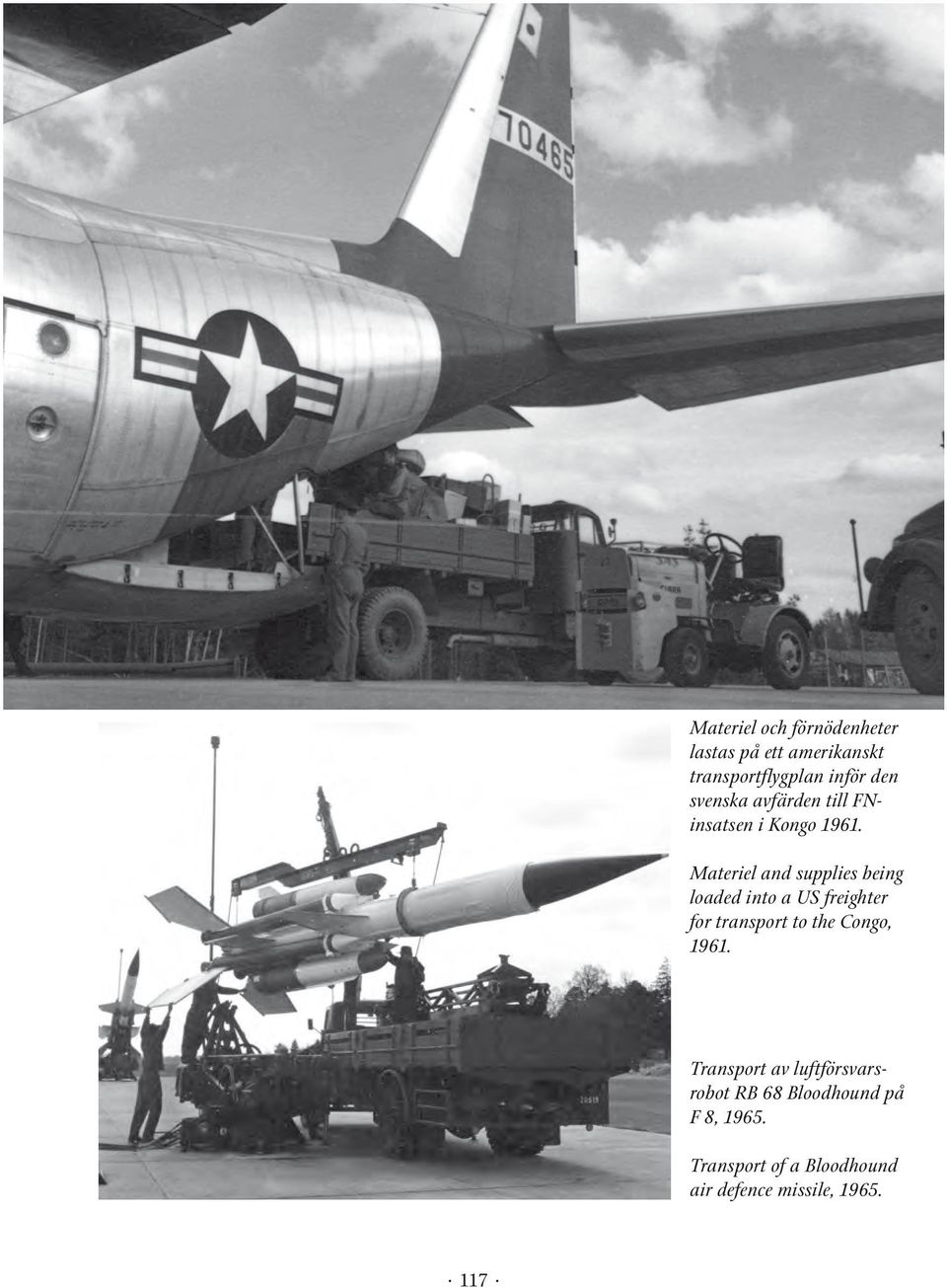 Materiel and supplies being loaded into a US freighter for transport to the Congo,