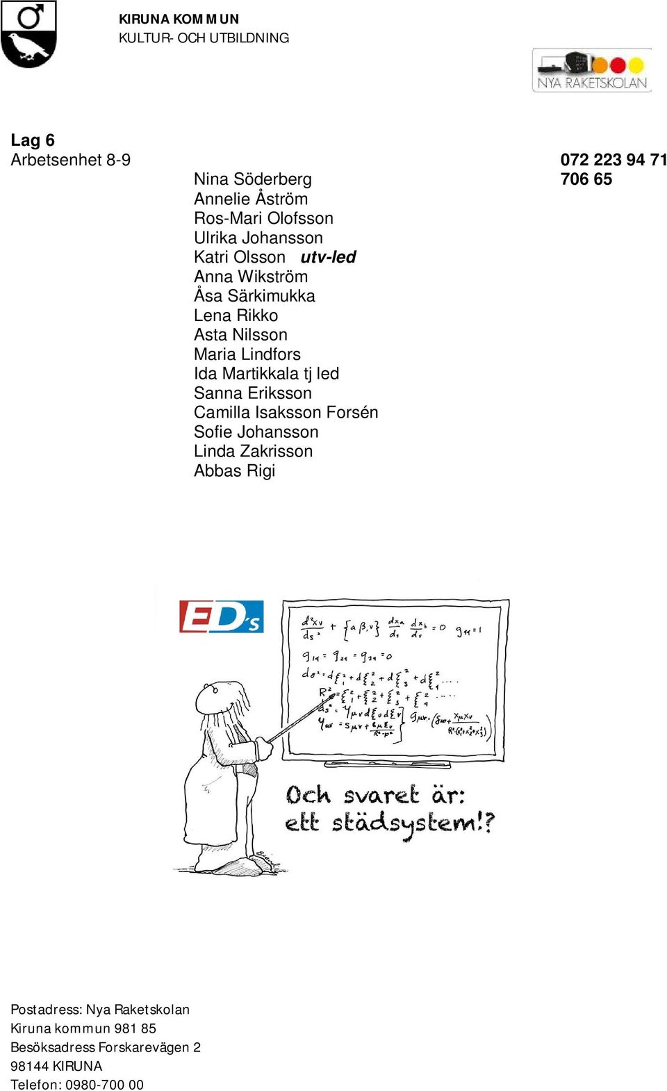 Särkimukka Lena Rikko Asta Nilsson Maria Lindfors Ida Martikkala tj led