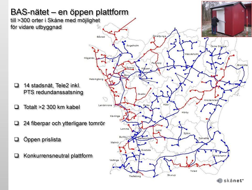 PTS redundanssatsning Totalt >2 300 km kabel 24 fiberpar