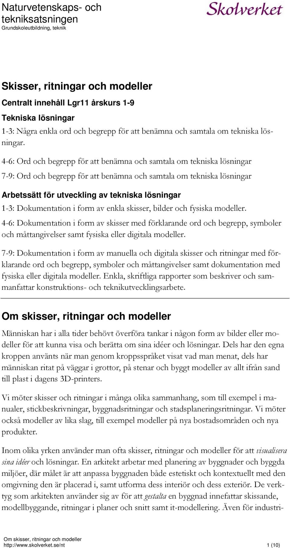 Dokumentation i form av enkla skisser, bilder och fysiska modeller.