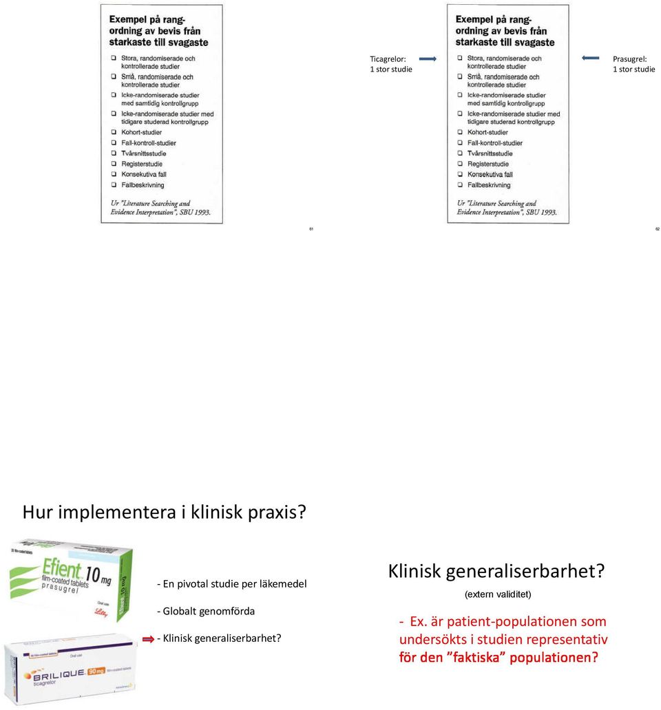 - En pivotal studie per läkemedel Klinisk generaliserbarhet?