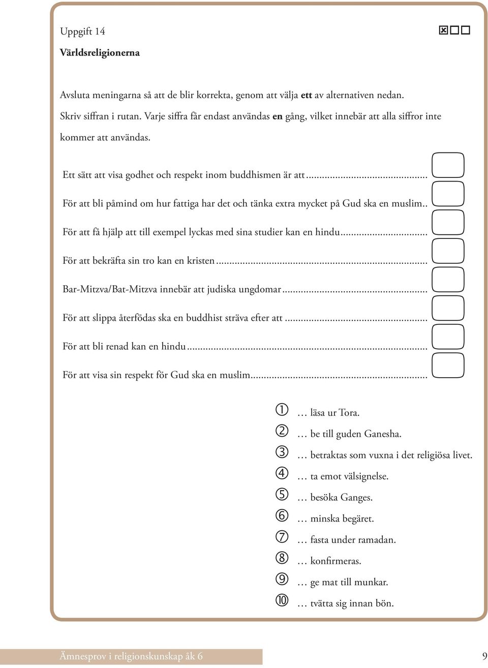 ..5 För att bli påmind om hur fattiga har det och tänka extra mycket på Gud ska en muslim...5 För att få hjälp att till exempel lyckas med sina studier kan en hindu.