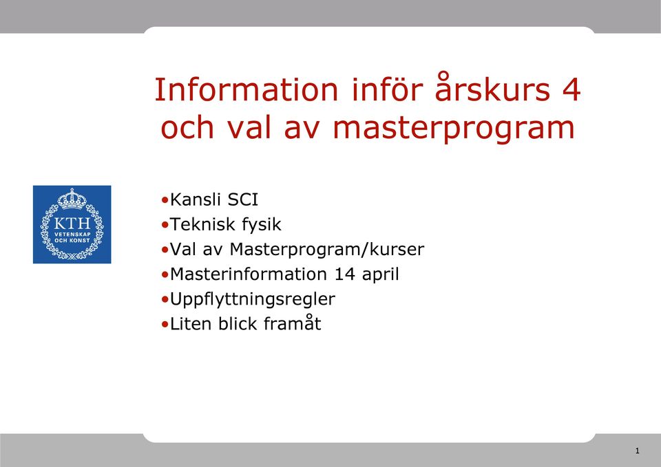 av Masterprogram/kurser Masterinformation