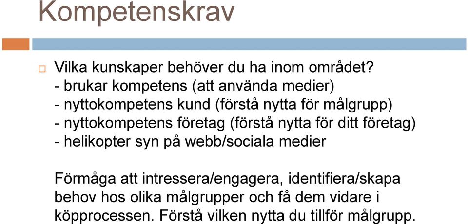 nyttokompetens företag (förstå nytta för ditt företag) - helikopter syn på webb/sociala medier