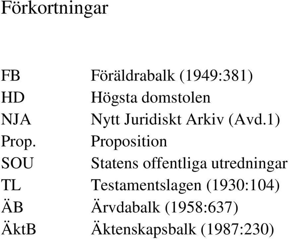 Proposition SOU Statens offentliga utredningar TL