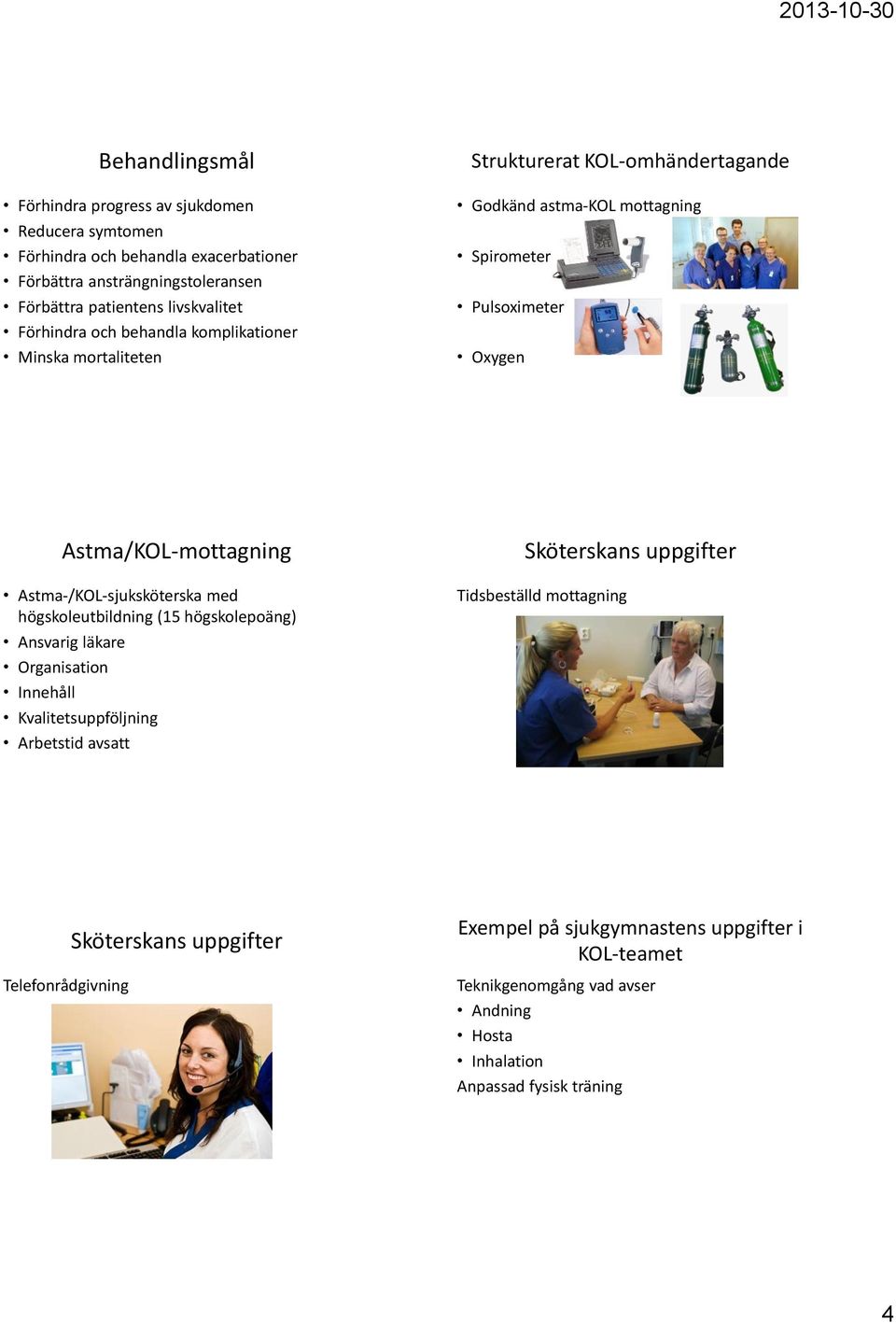 Astma-/-sjuksköterska med högskoleutbildning (15 högskolepoäng) Ansvarig läkare Organisation Innehåll Kvalitetsuppföljning Arbetstid avsatt Sköterskans uppgifter