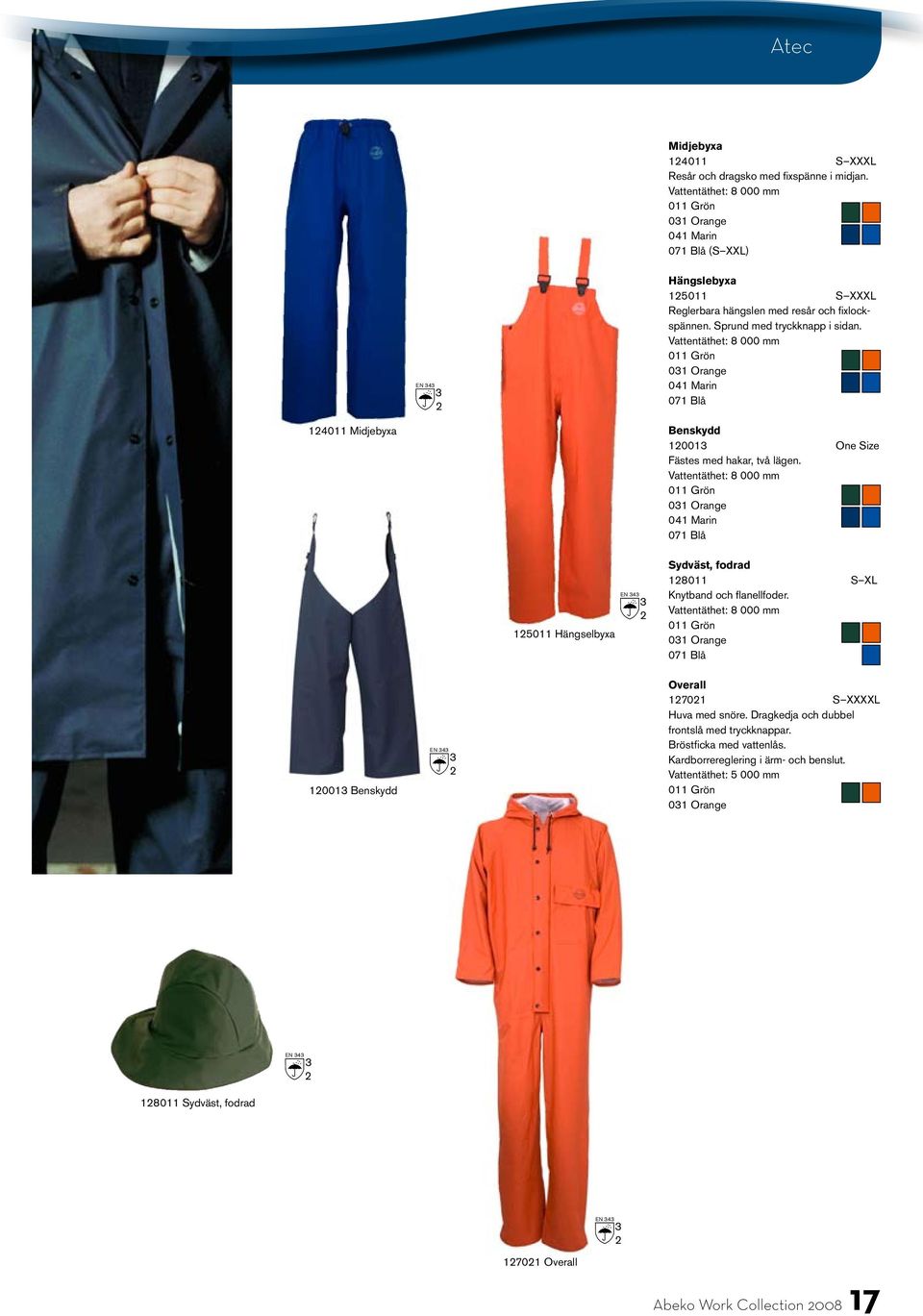 0 Orange 07 Blå 40 Midjebyxa Benskydd 00 One Size Fästes med hakar, två lägen.