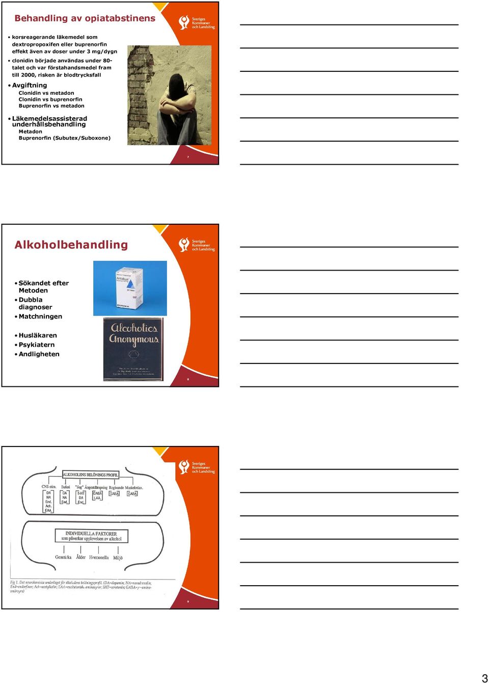 Clonidin vs metadon Clonidin vs buprenorfin Buprenorfin vs metadon Läkemedelsassisterad underhållsbehandling Metadon