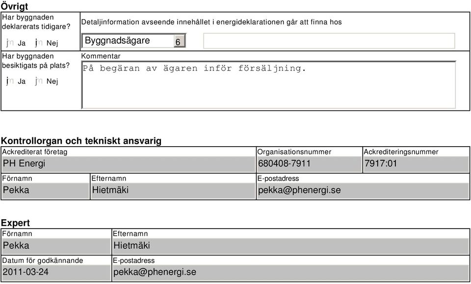 inför försäljning.