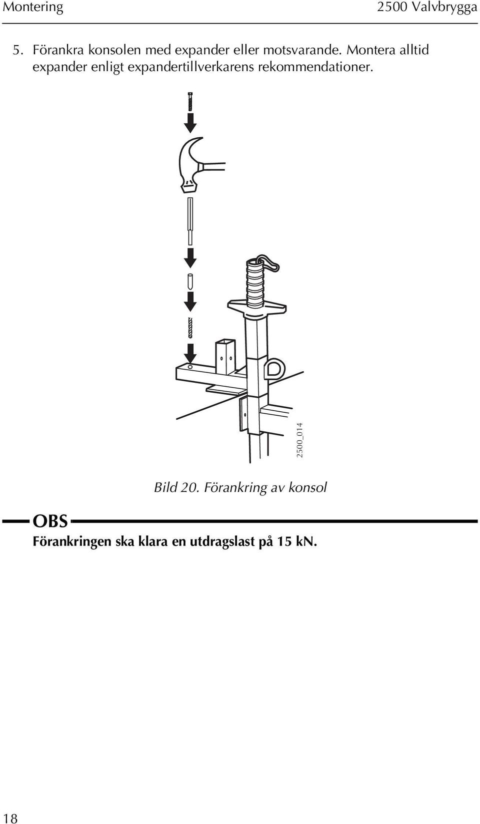 Montera alltid expander enligt expandertillverkarens