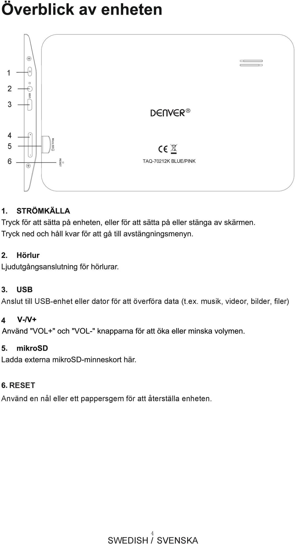 ex. musik, videor, bilder, filer) RESET Använd