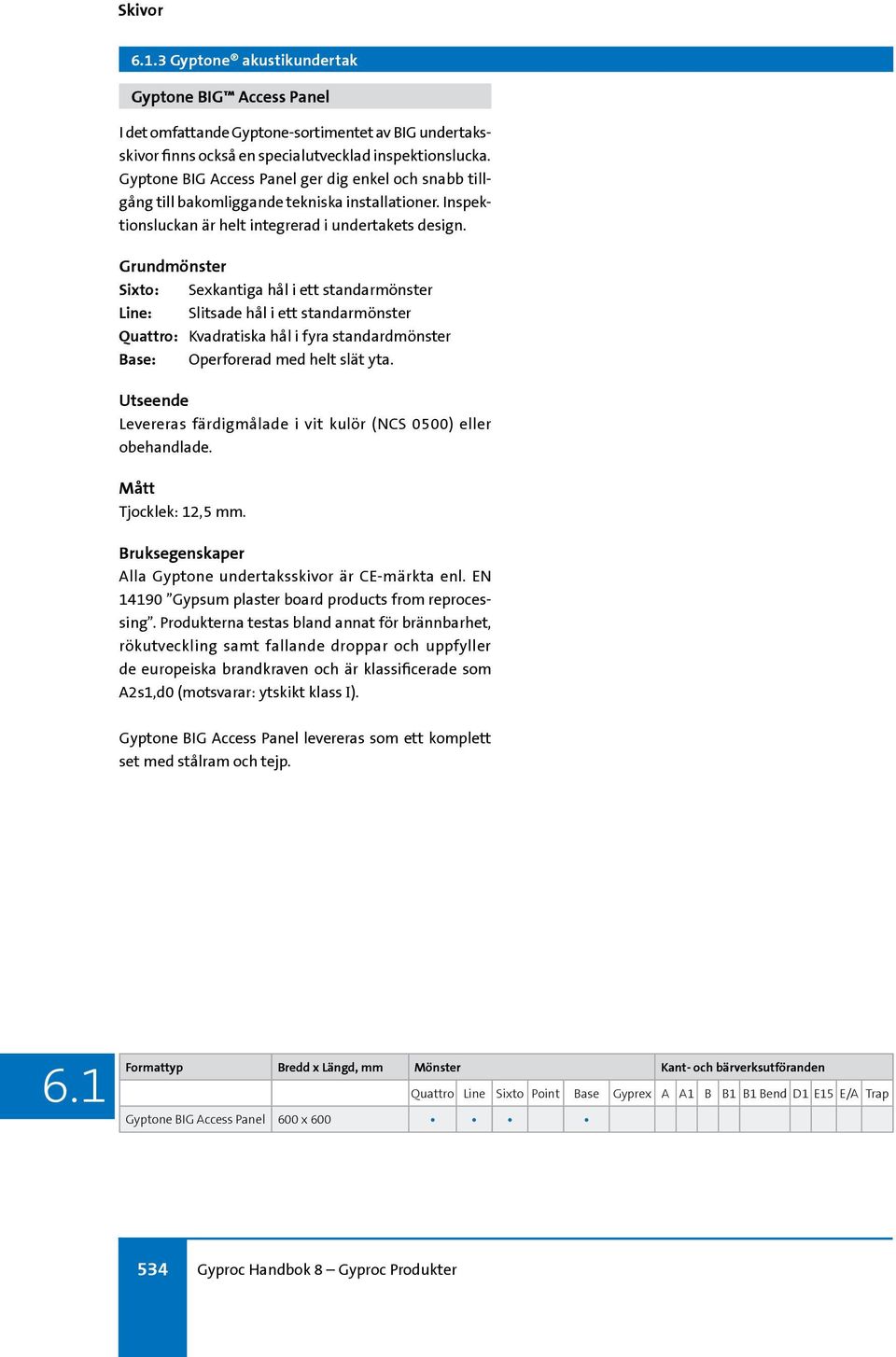 Grundmönster Sixto: Sexkantiga hål i ett standarmönster Line: Slitsade hål i ett standarmönster Quattro: Kvadratiska hål i fyra standardmönster Base: Operforerad med helt slät yta.