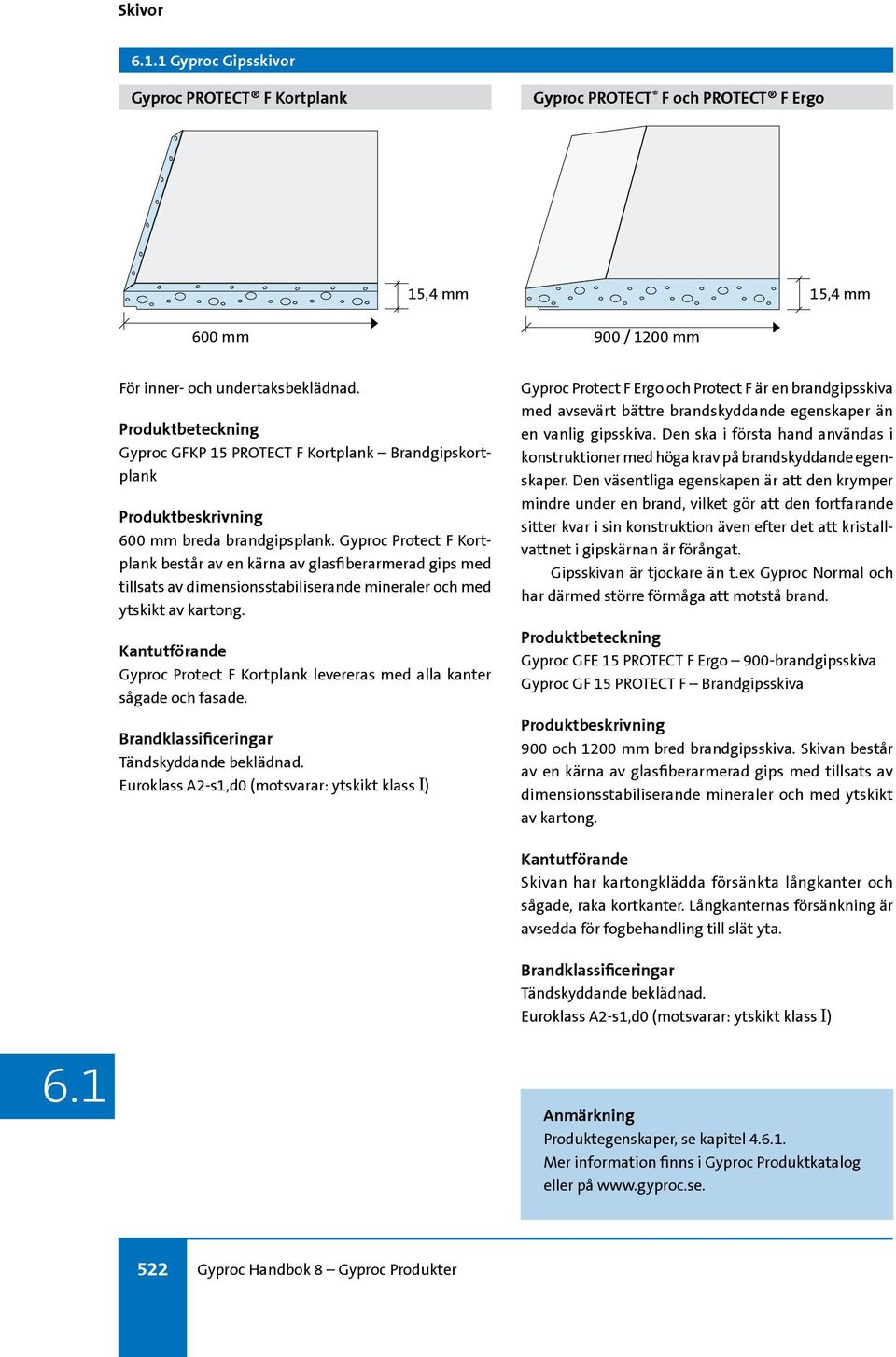 Gyproc Protect F Kortplank består av en kärna av glasfiberarmerad gips med tillsats av dimensionsstabiliserande mineraler och med ytskikt av kartong.