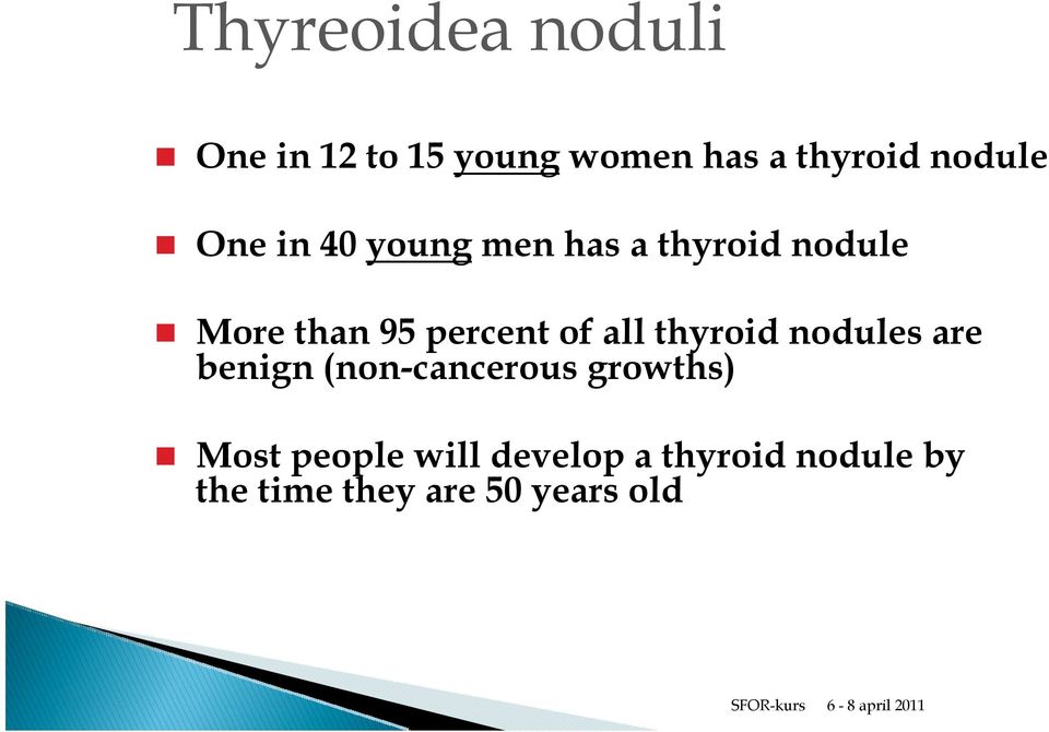 percent of all thyroid nodules are benign (non-cancerous growths)